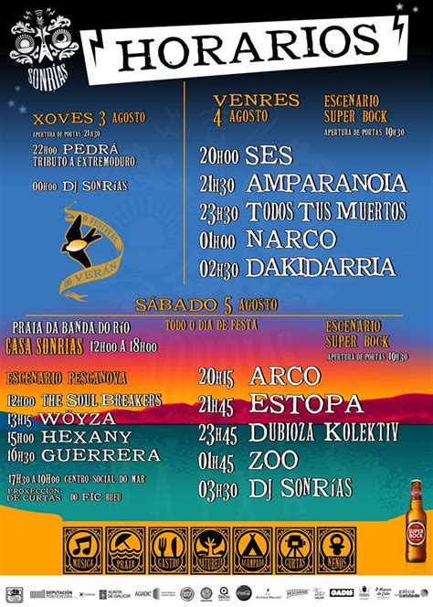 Horarios de las actuaciones del Festival Sonrías Baixas ...