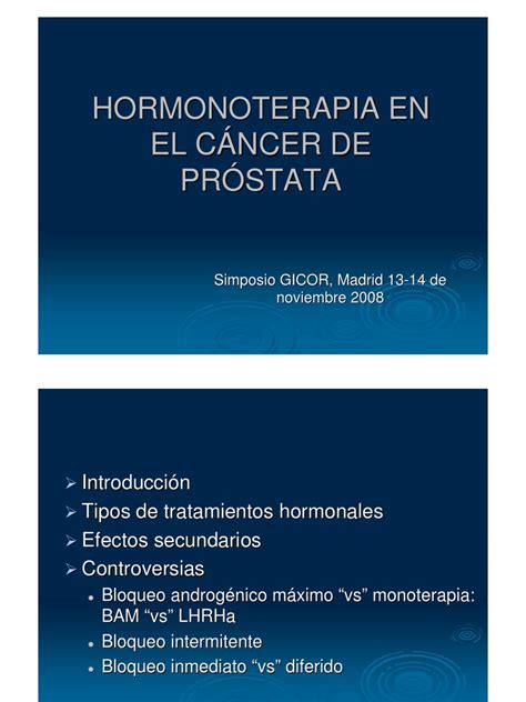 Hormonoterapia en Cancer de Prostata   C Martin de Vidales | Cáncer ...