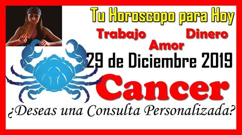 Horóscopo de Hoy CANCER 29 de Diciembre de 2019 Vidente Lectura ...