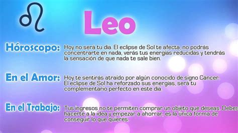 Horóscopo del día   Leo   20/03/2015   YouTube
