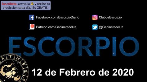 Horóscopo Diario   Escorpio   12 de Febrero de 2020   YouTube