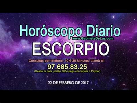 Horóscopo Diario   Escorpio   22 de Febrero de 2017   YouTube
