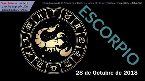 Horóscopo Diario   Escorpio   28 de Octubre de 2018   YouTube