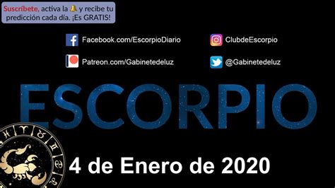 Horóscopo Diario   Escorpio   4 de Enero de 2020   YouTube