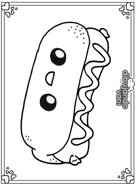 hot dog para imprimir kawaii   Dibujando con Vani