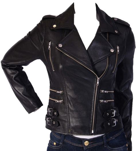 Hot Women Genuine Lambskin Leather Motorcycle Jacket Slim ...