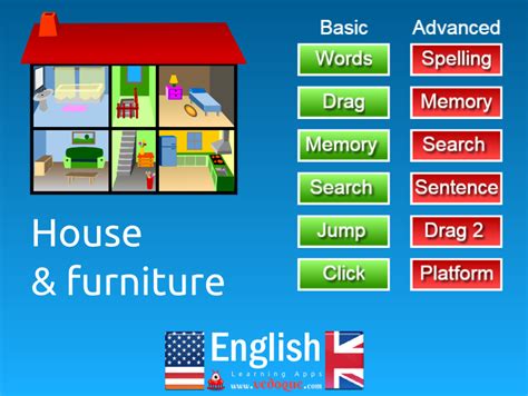 «House & Furniture», minijuegos para ampliar el vocabulario en inglés ...