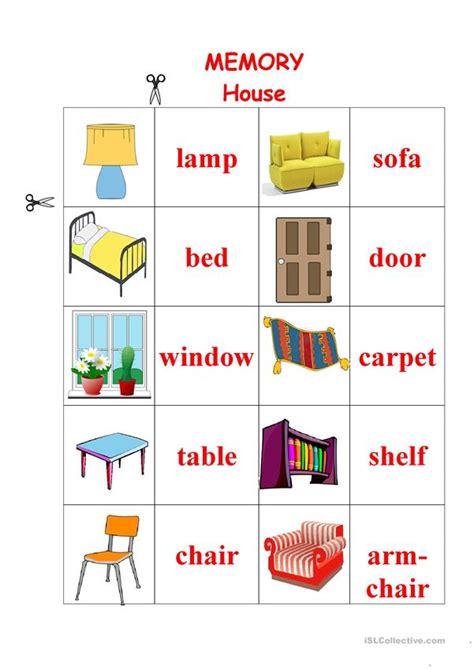 HOUSE Memory Game   English ESL Worksheets for distance learning and ...