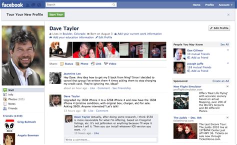 How do I get a new Facebook profile page?   Ask Dave Taylor