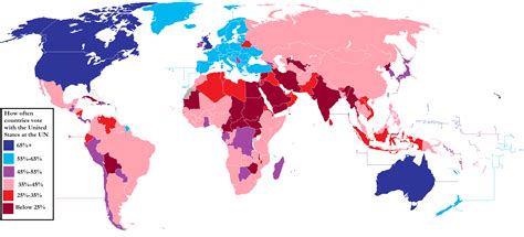 How often countries vote with the United States at the ...