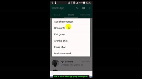 How to add a Whatsapp group profile photo   YouTube