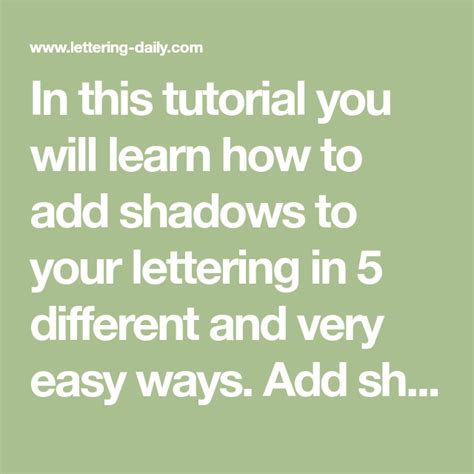 How To Add Shadows to your Letters  5 Easy ways   2019 ...