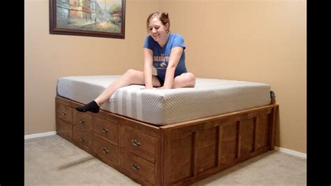 How to Build a Queen Size Bed With Drawer Storage   YouTube