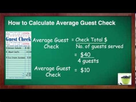 How To Calculate Average Guest Check   YouTube
