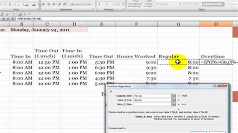 How to Calculate Overtime Hours on a Time Card in Excel ...