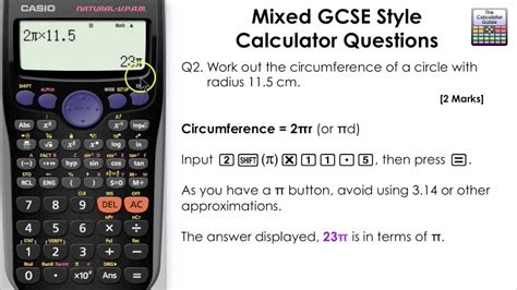How to calculate the circumference of a circle  Casio ...