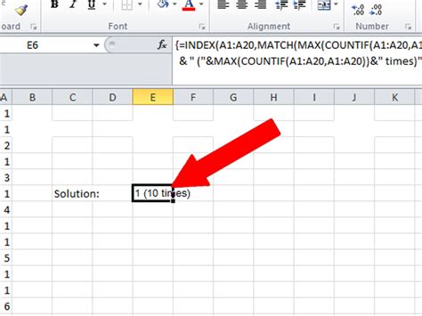 How to Calculate the Mode of Text in Excel 2010: 4 Steps