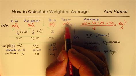 How to Calculate Weighted Average of Marks   YouTube