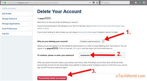 How To Delete Instagram Account From Browser   oTechWorld.com