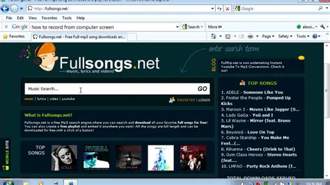 How to download songs from internet.  Easy and quick ...