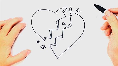 How to draw a Broken Heart Step by Step | Easy drawings ...