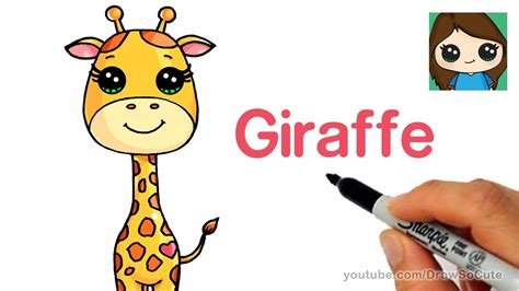 How to Draw a Cartoon Giraffe Easy   April   YouTube