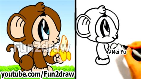 How to Draw a Cartoon Monkey   Drawing Tutorials   Draw ...