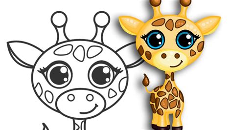 How to draw a Giraffe | Super cute & easy | Step by Step ...