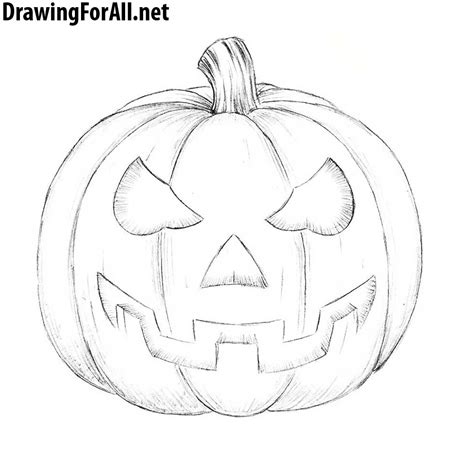 How to Draw a Halloween Pumpkin | DrawingForAll.net