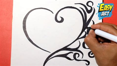 How to draw a HEART como dibujar un corazon ️ Dibujos para ...