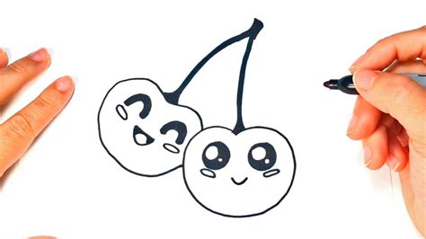 How to draw a Kawaii Cherries Step by Step YouTube