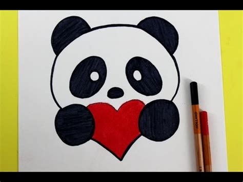 How to Draw a Panda with a Love Heart   YouTube