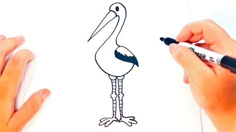 How to draw a Stork for kids | Stork Drawing Lesson Step ...