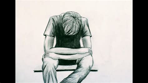 How to draw alone boy | sad boy drawing easy draw | boy ...