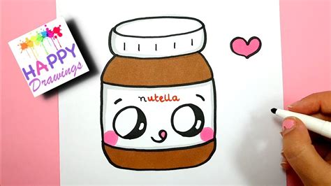 How To Draw Cute Kawaii Nutella Jar step by step EASY ...