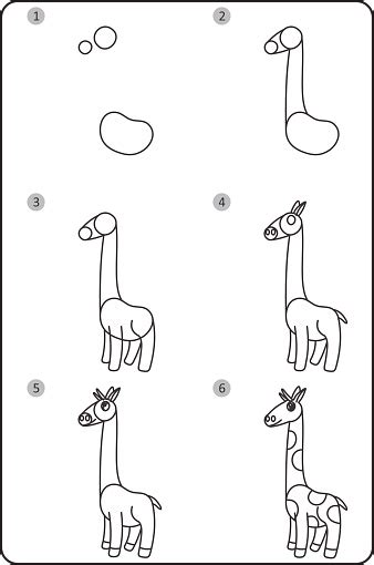 How To Draw Giraffe Easy Drawing Giraffe For Children Step ...