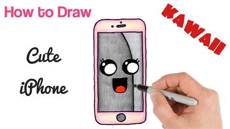 How to Draw iPhone Cute and Easy | Kawaii easy Drawing for ...