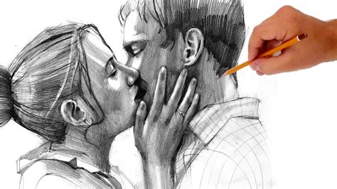 How to draw kissing people   Valentine s Day special II ...