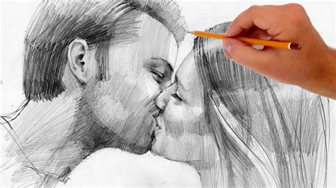 How to draw kissing people   Valentine s Day special   YouTube