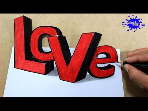 How to draw love 3D letters /Como dibujar love 3D/como ...
