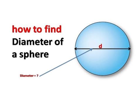 how to find Diameter of a sphere   YouTube