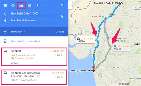 How to Get Directions from One Place to Another on Google Maps