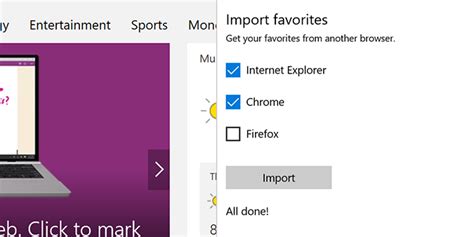 How to Import Chrome or Firefox bookmarks into Edge