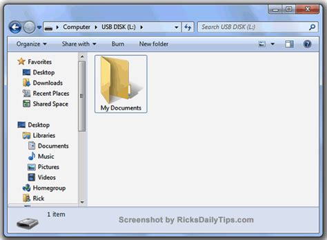 How to move the  My Documents  folder to a USB flash drive