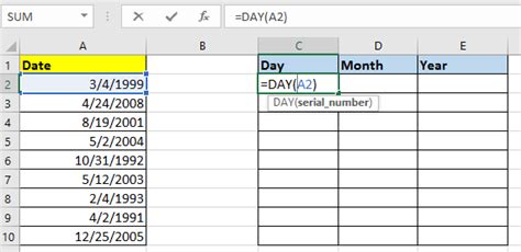 How to quickly split date into separate day, month and ...
