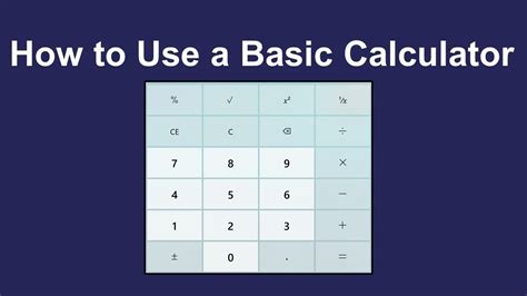 How to Use a Basic Calculator   YouTube
