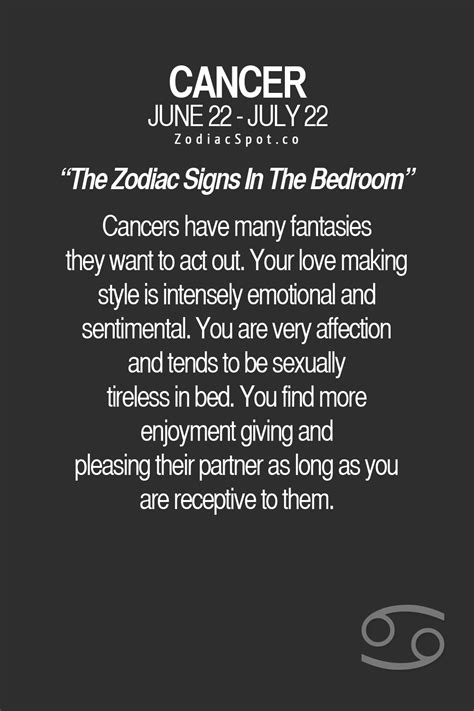 How would your sign be in the bedroom? | Cancer zodiac ...