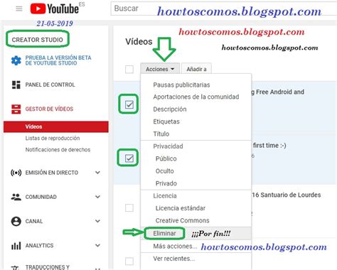 howtoscomos: Como eliminar todos mis videos de youtube