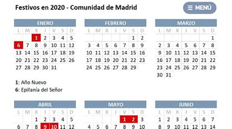 Hoy Es Festivo En Madrid : Calendario Laboral Madrid 2020 : Mientras ...