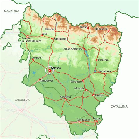 Huesca Mapa Ciudad de la Región | España mapa de la ciudad